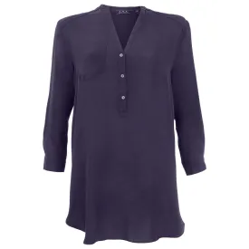 3/4 Sleeve Madarin Collar Tunic - Plum