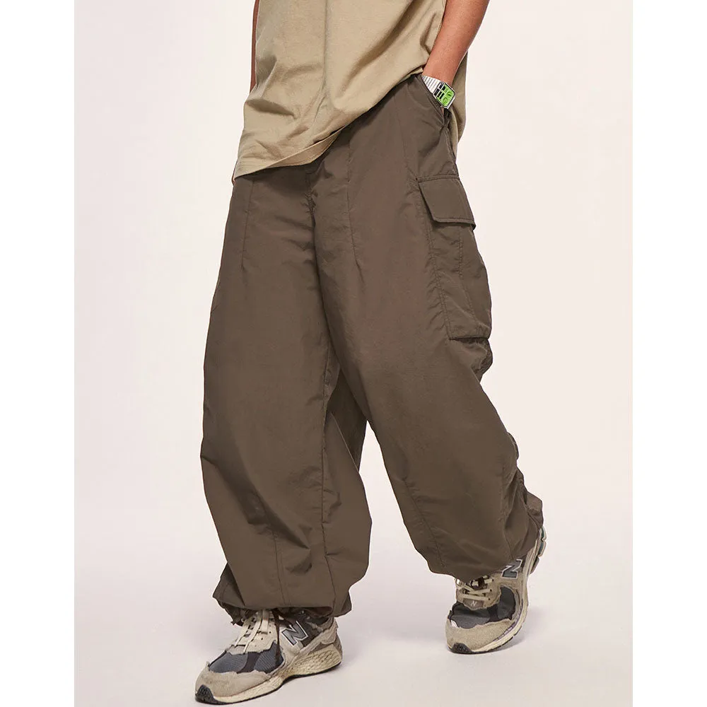 Advbridge Summer Wide-Leg Beige Cargo Pants