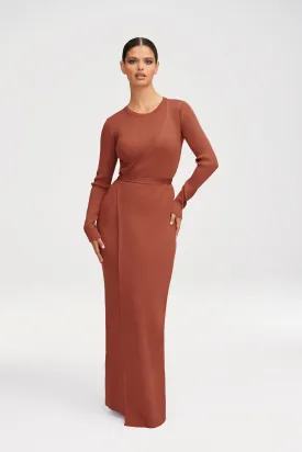 Cassandra Ribbed Wrap Maxi Dress