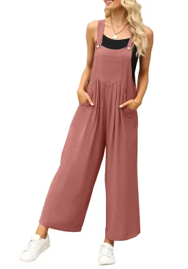 Cranberry Women's Vintage Summer Outfits Loose Wide Leg Overalls