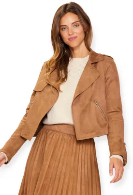 Faux Suede Moto Jacket