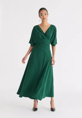 Flare Sleeves Maxi Wrap Dress