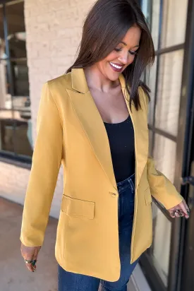 Focused on Priorities Mustard Blazer