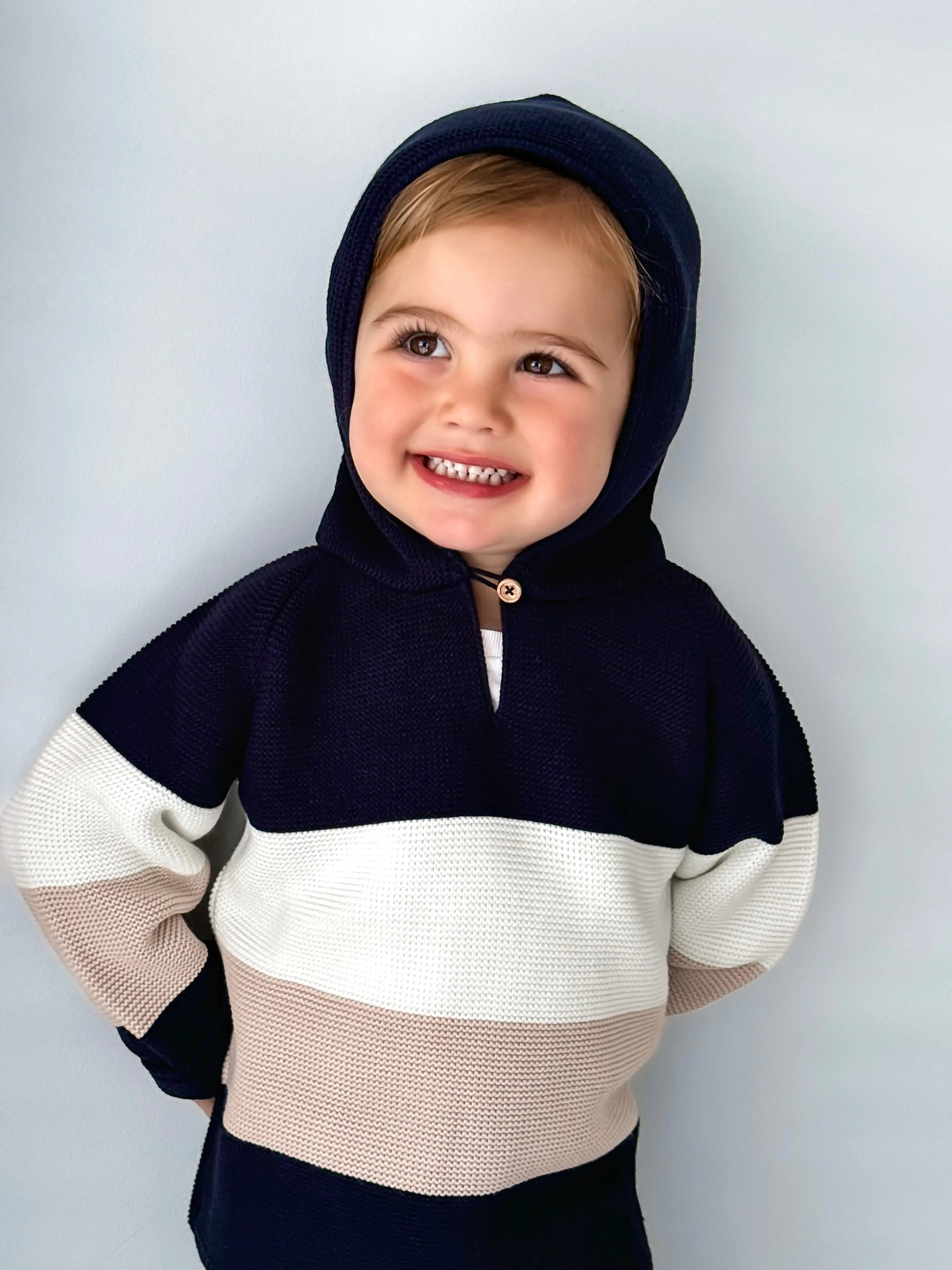 Granlei Navy & Beige Hoodie & Trouser Set