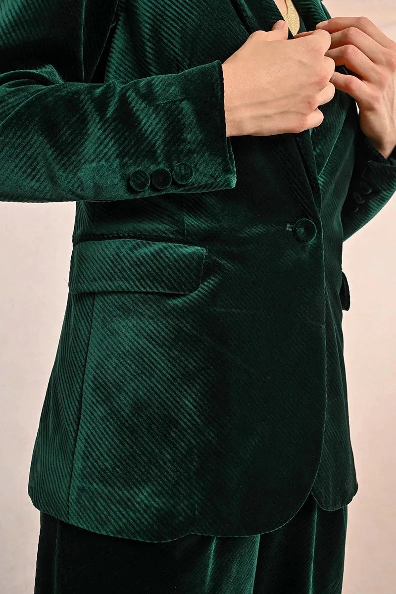 Jade Green Velvet Blazer