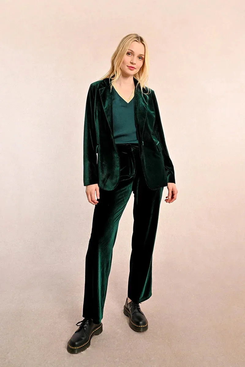 Jade Green Velvet Blazer