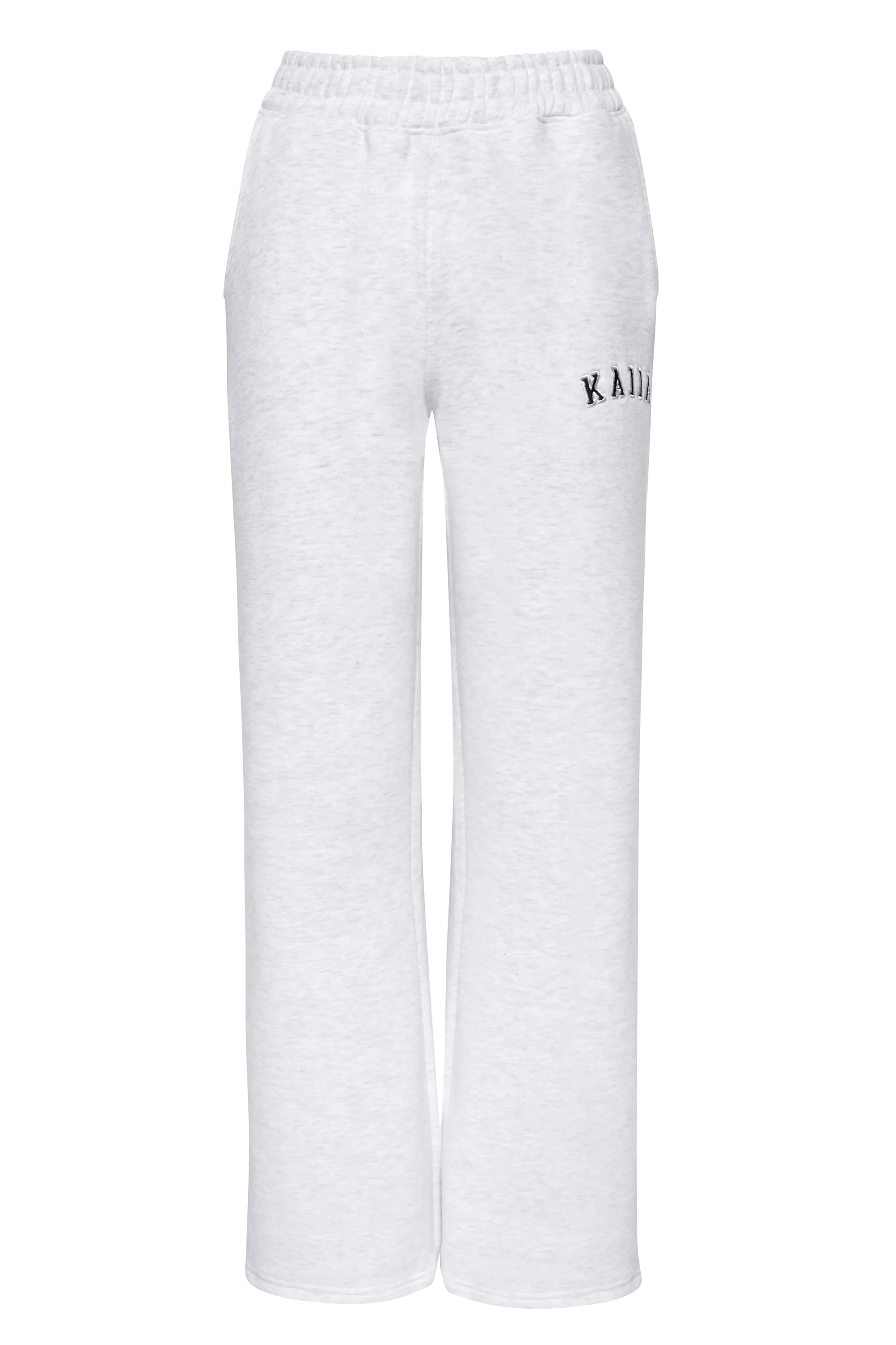 Kaiia Logo Wide Leg Joggers Light Grey Marl & Black