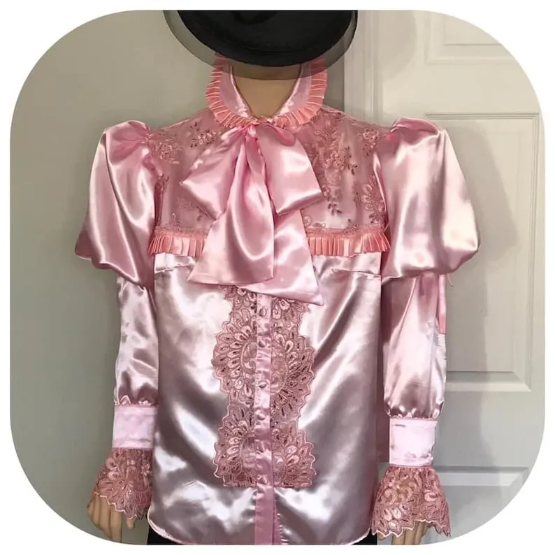 Lace & Satin Puffy Blouse