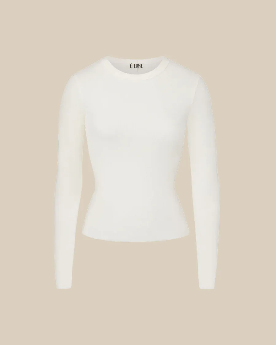 Long Sleeve Fitted Top - Cream