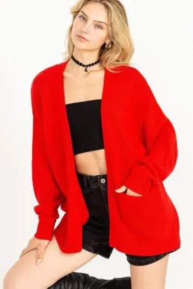 Long Sleeve Open Front Oversized Cardigan