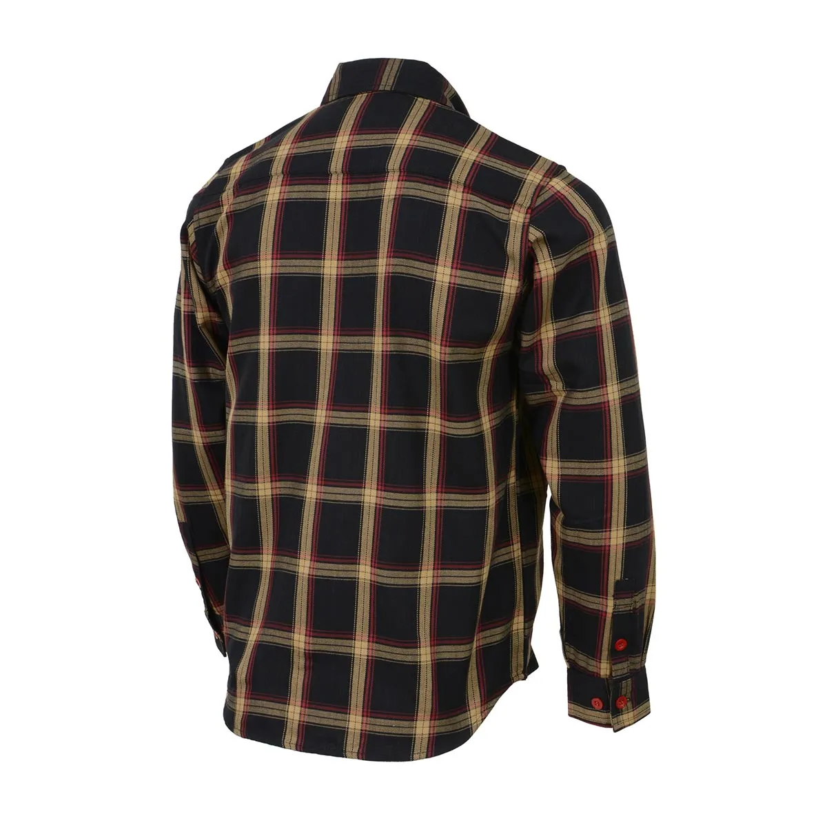 Milwaukee Leather MNG11669 Men's Black and Yellow with Red Long Sleeve Cotton Flannel Shirt