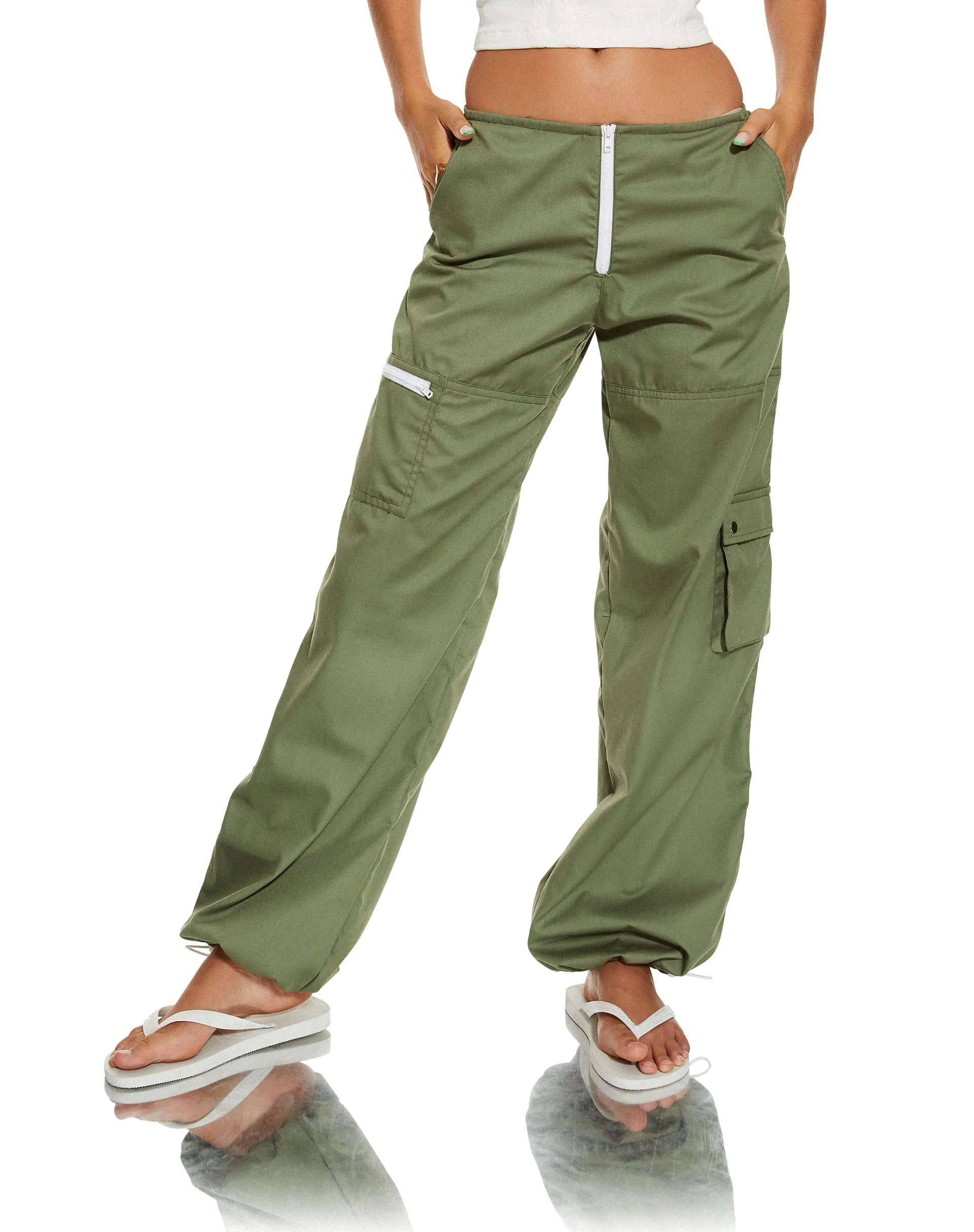 MOTEL X BARBARA Xander Cargo Trouser in Cotton Drill Olive