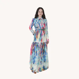 Multi-Color Drop Waist Dress