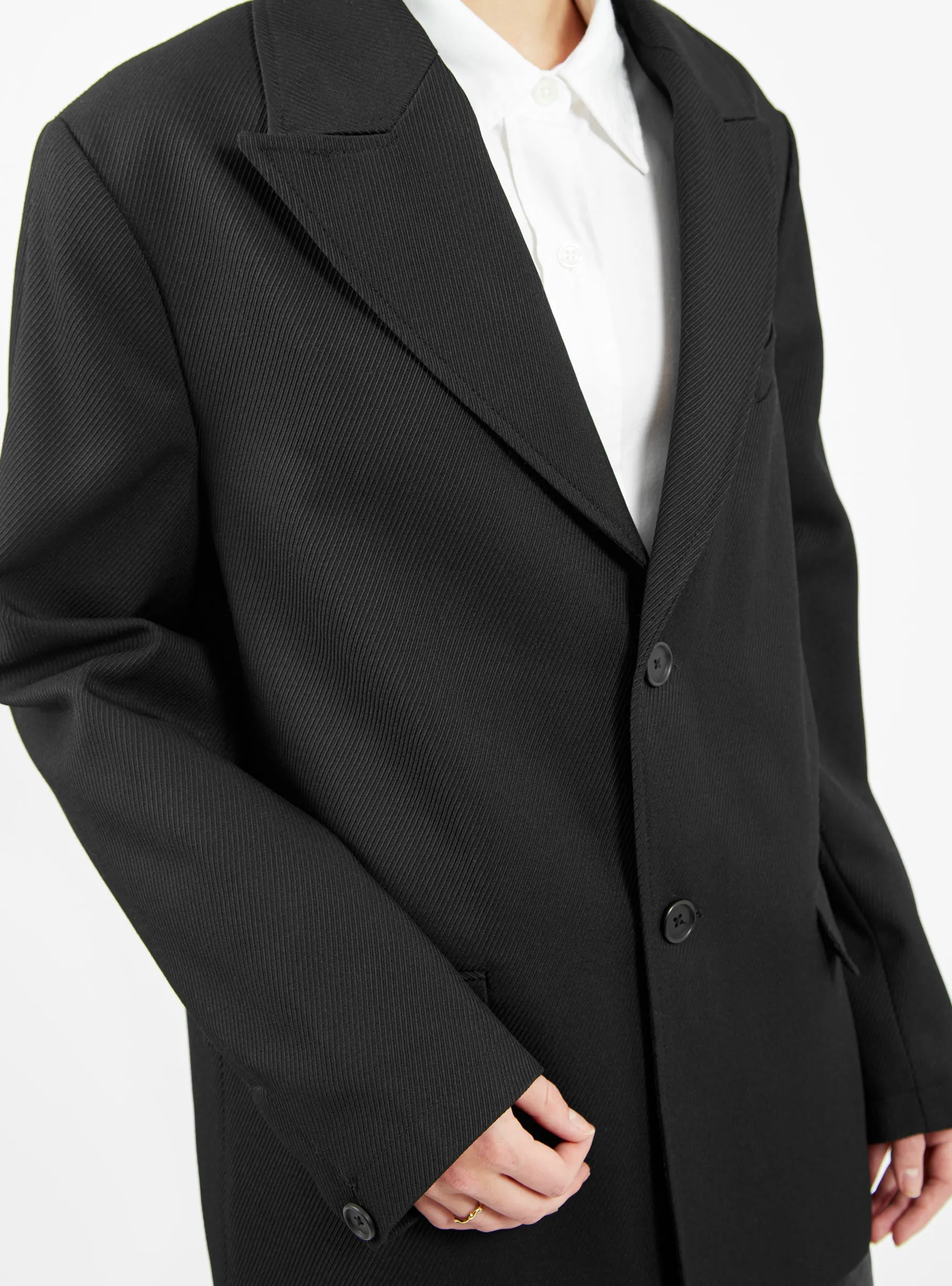 Oversized Wool Blazer Black