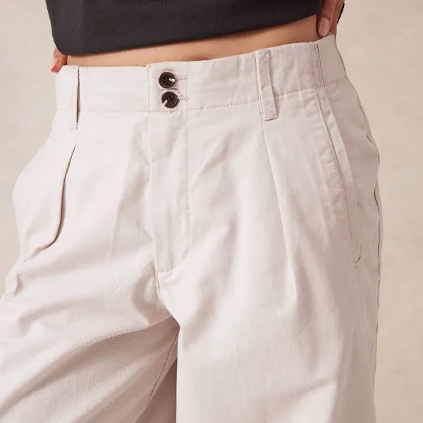 Pleat Twill Pant - Sandstone