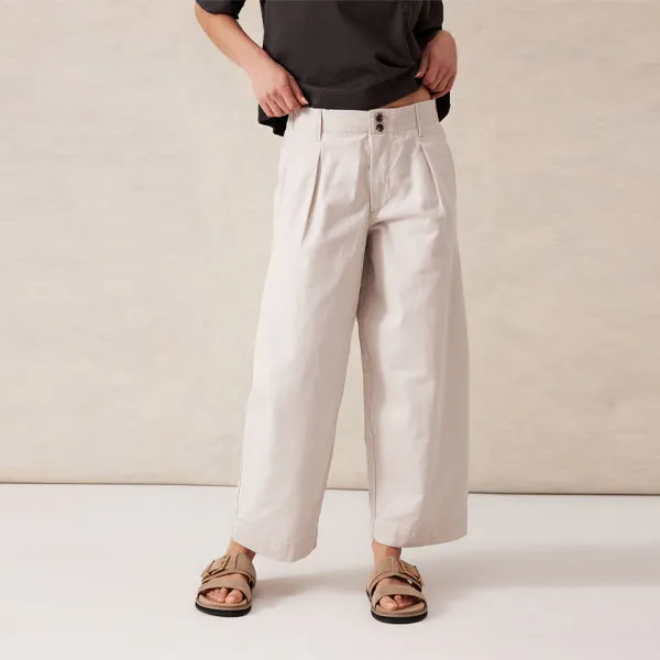 Pleat Twill Pant - Sandstone