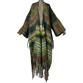 Pre Order:  Plaid Fringe Maxi Cardigan - WINI