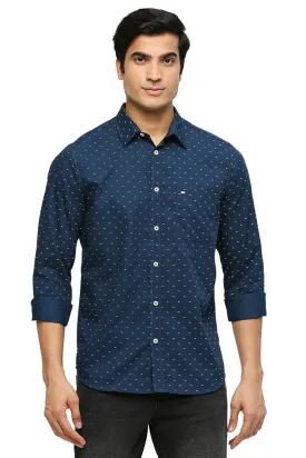 Slim Fit Cotton Polyester Twill Printed Shirt