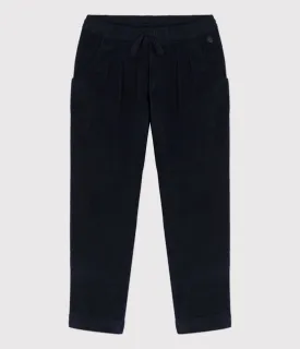 Wide Leg Corduroy Pants - Navy