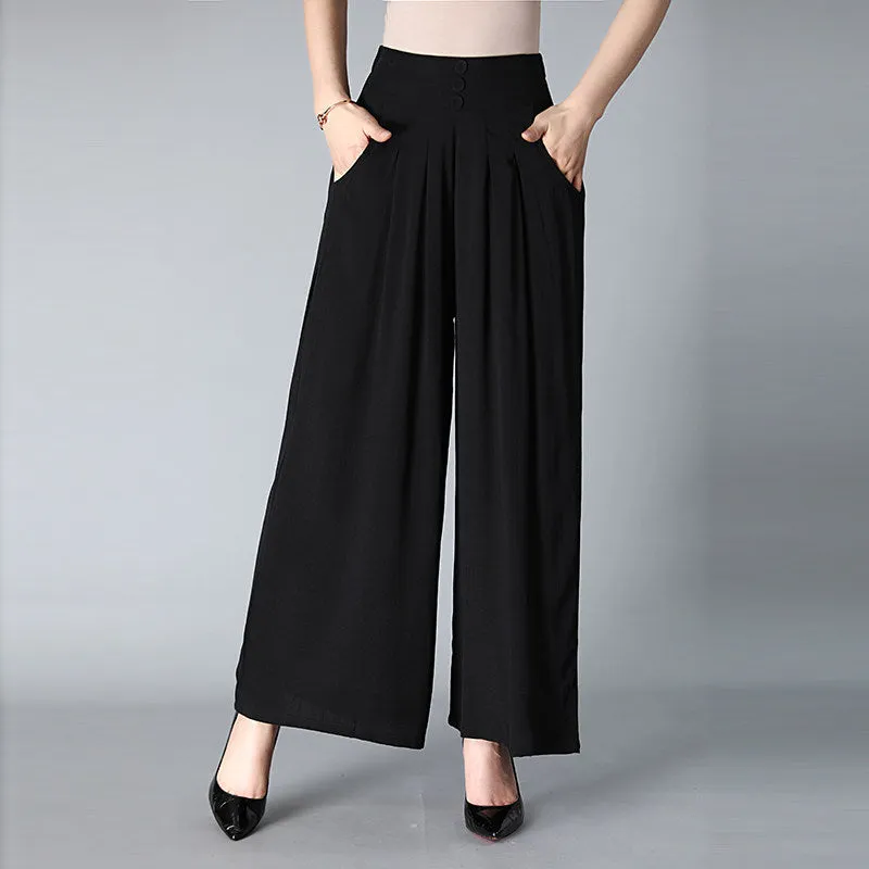 Women's Elastic Waist Wide Leg Pants