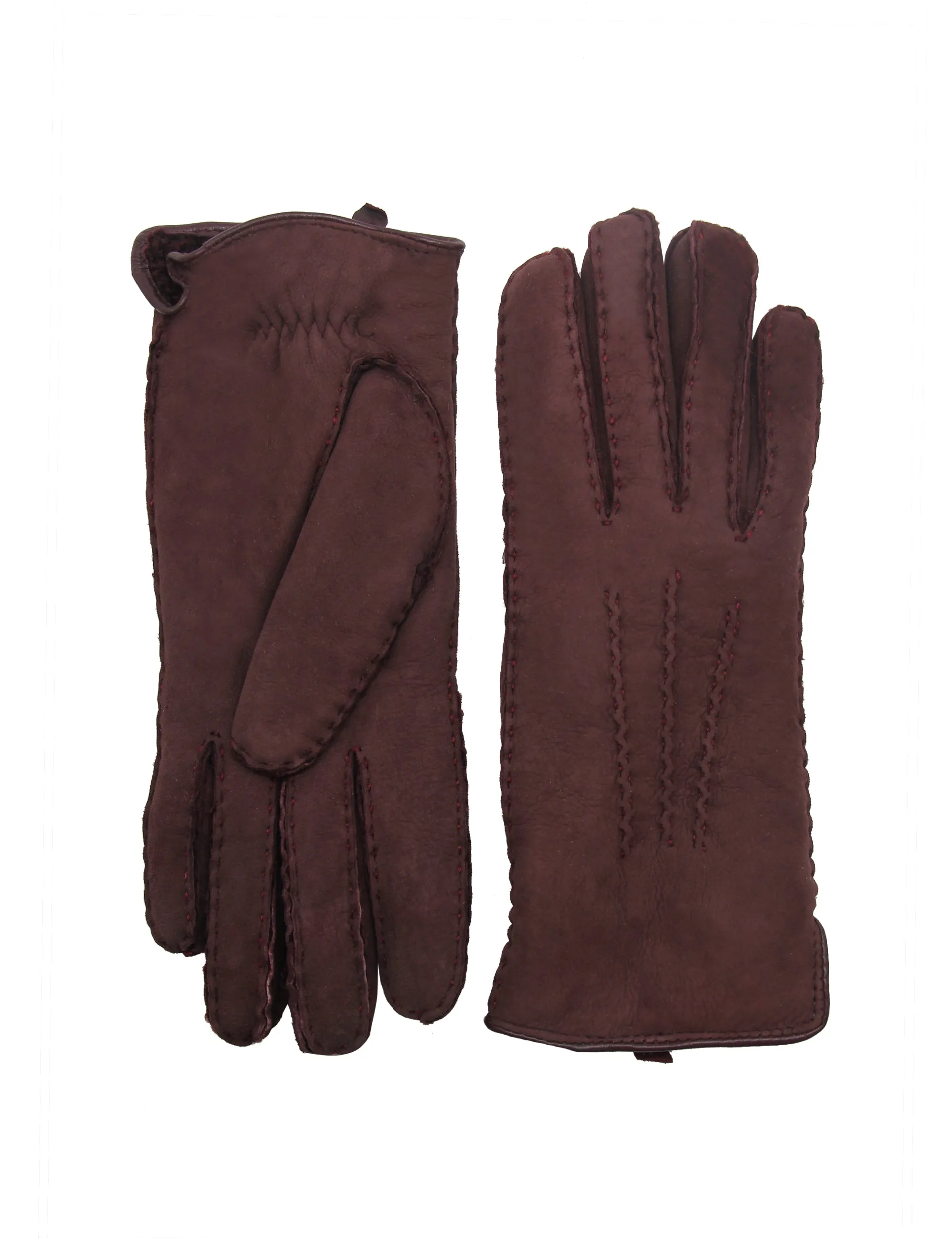 YISEVEN Women's Lambskin Handmade Curly Shearling Gloves