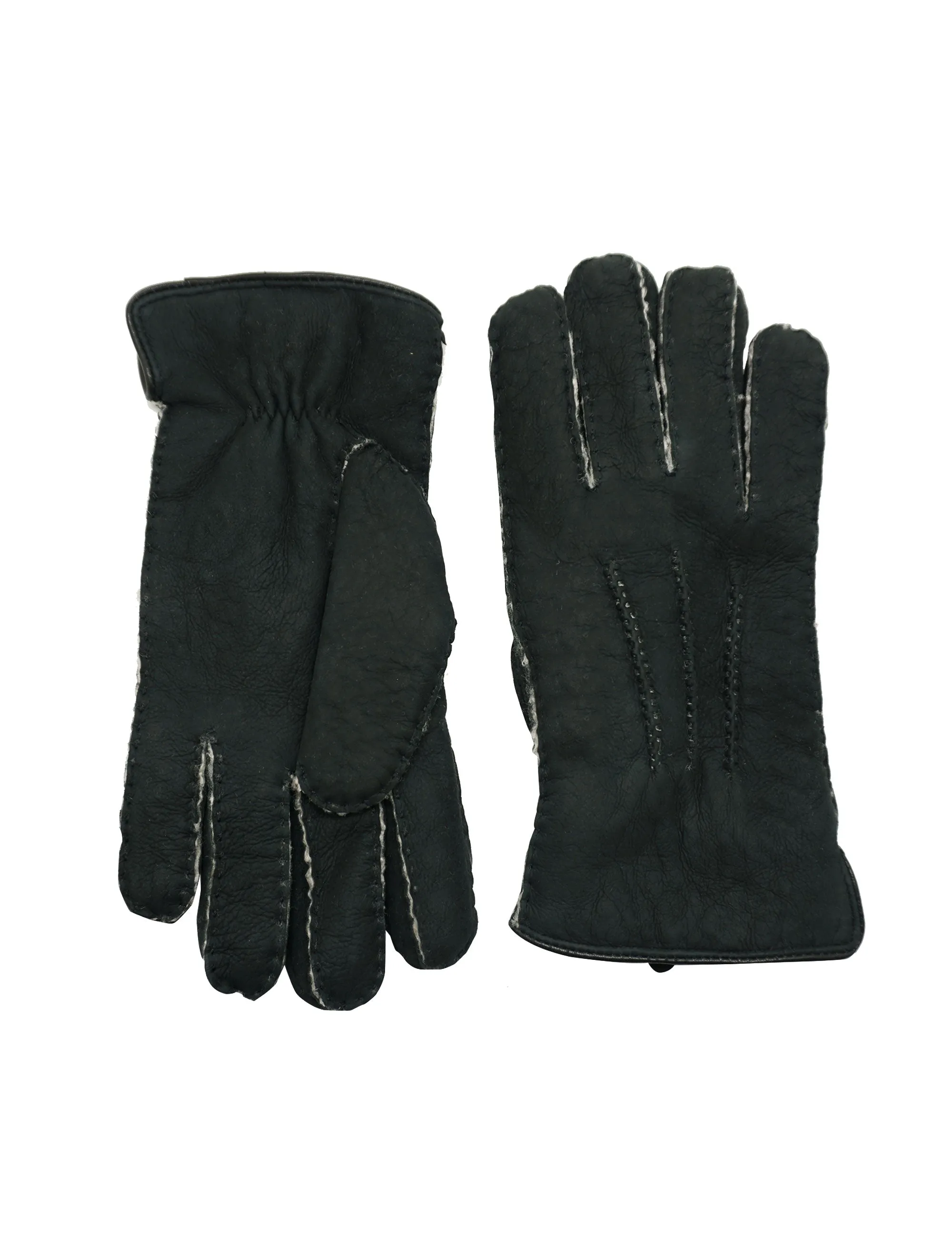 YISEVEN Women's Lambskin Handmade Curly Shearling Gloves