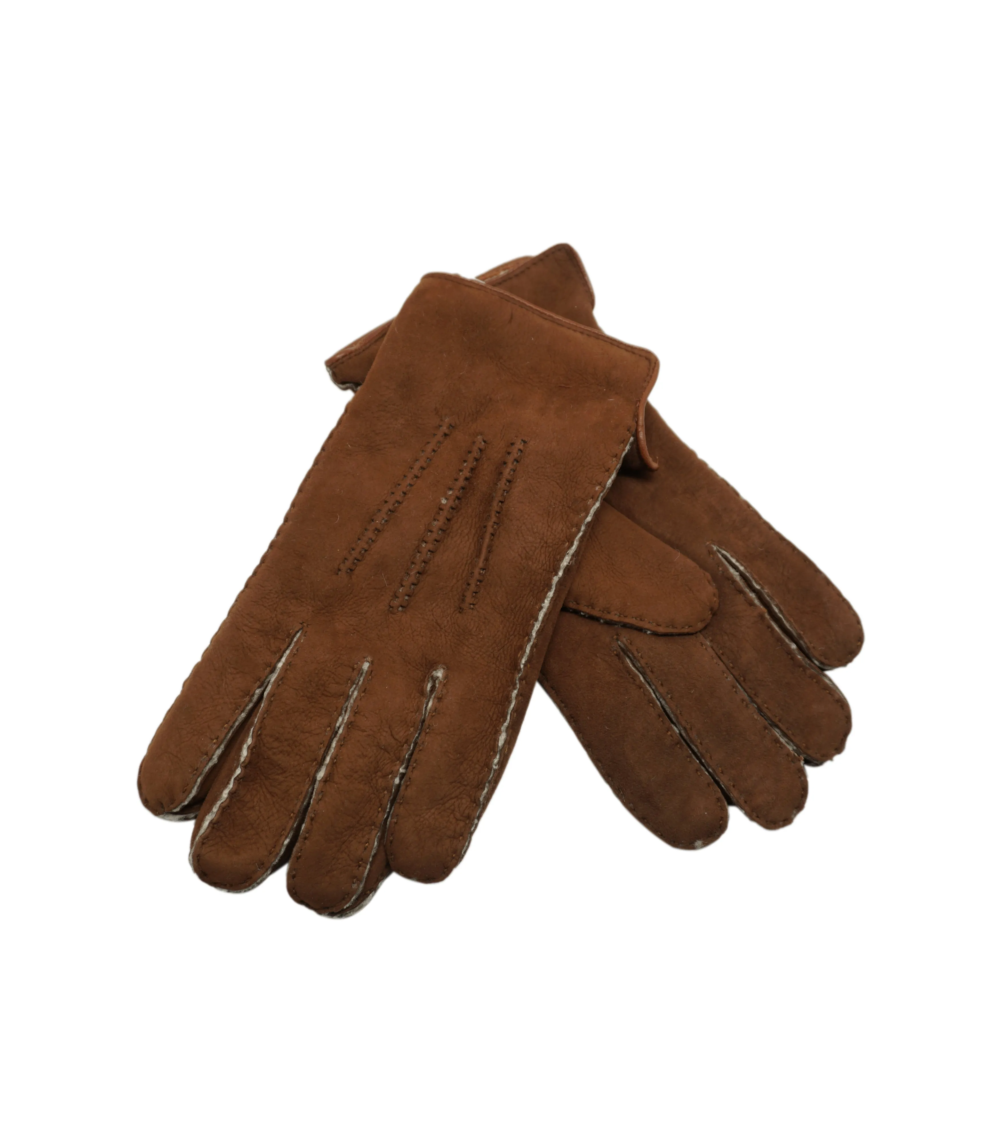 YISEVEN Women's Lambskin Handmade Curly Shearling Gloves